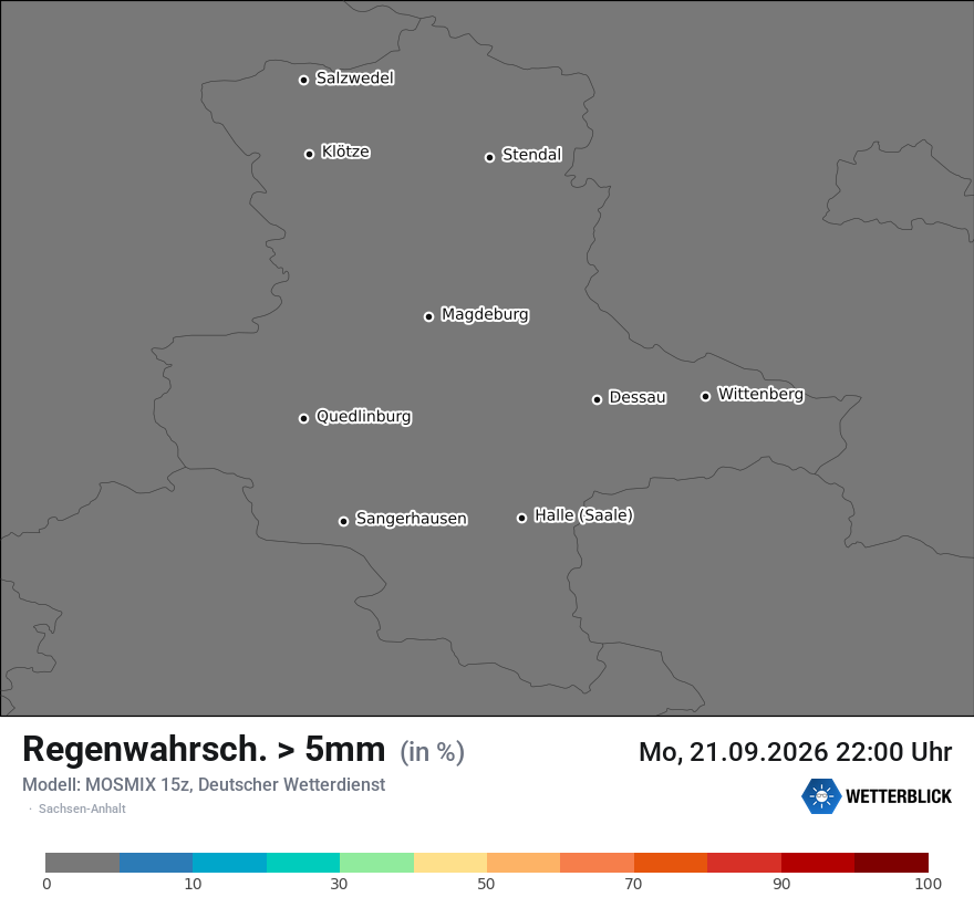 Modellkarte MOSMIX – prob_rain_5 – st