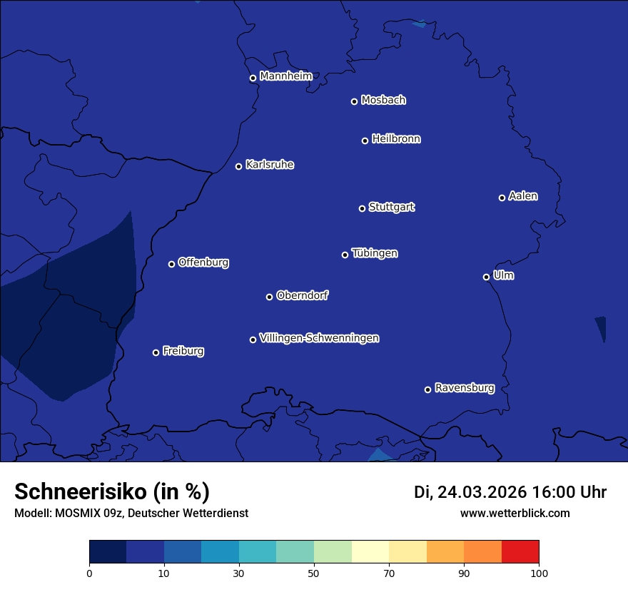 Modellkarte MOSMIX – schnee – bw