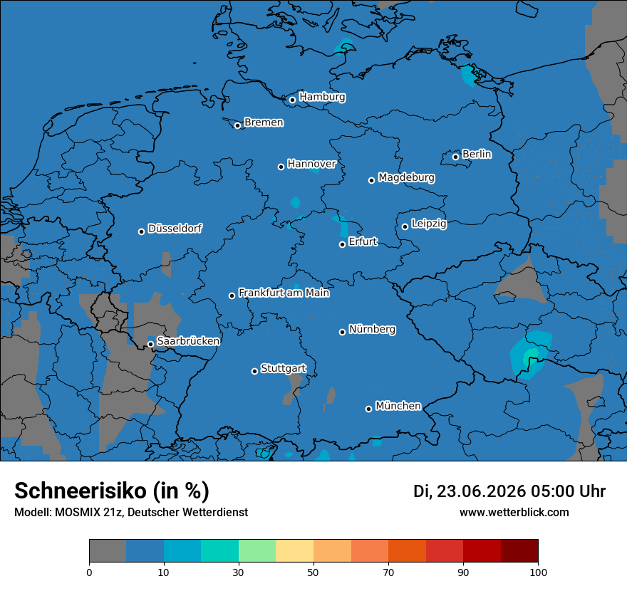 Modellkarte MOSMIX – schnee – deutschland