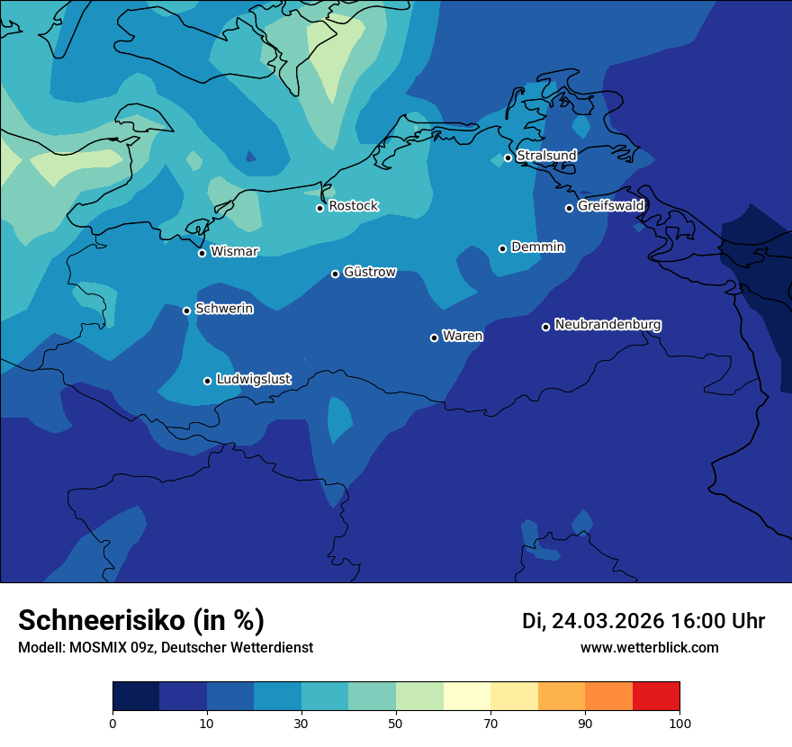 Modellkarte MOSMIX – schnee – mv