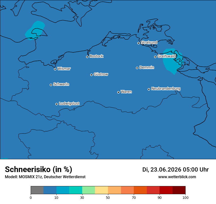 Modellkarte MOSMIX – schnee – mv