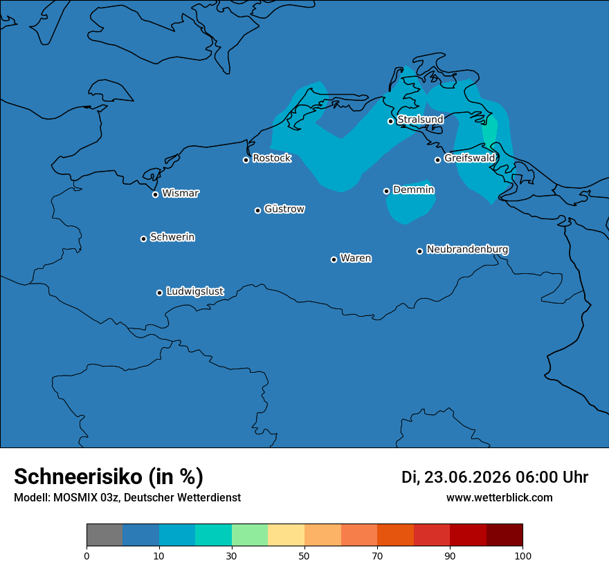 Modellkarte MOSMIX – schnee – mv