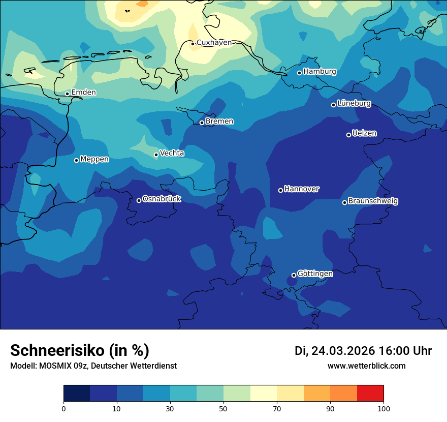 Modellkarte MOSMIX – schnee – ni