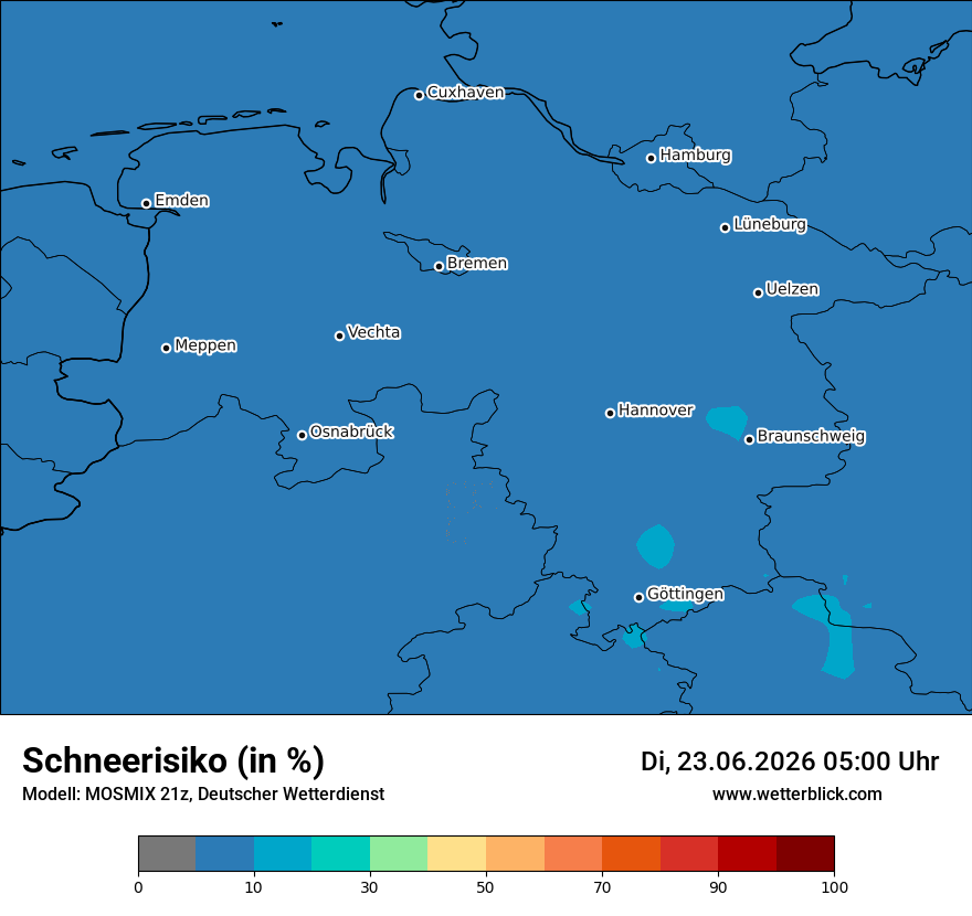 Modellkarte MOSMIX – schnee – ni