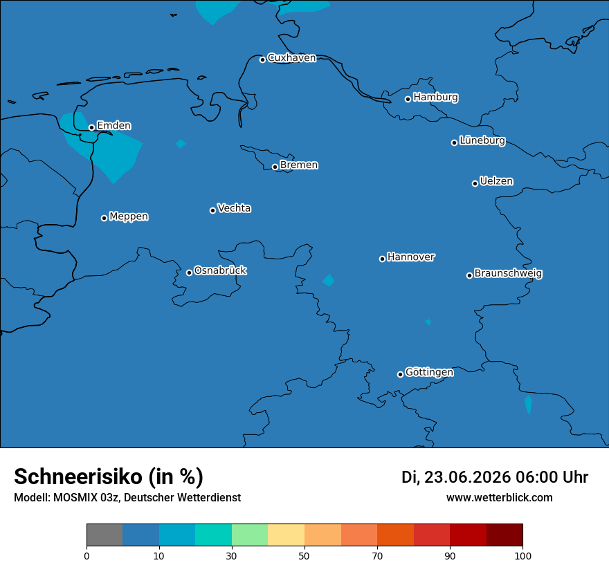 Modellkarte MOSMIX – schnee – ni