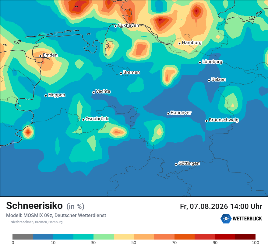 Modellkarte MOSMIX – schnee – ni
