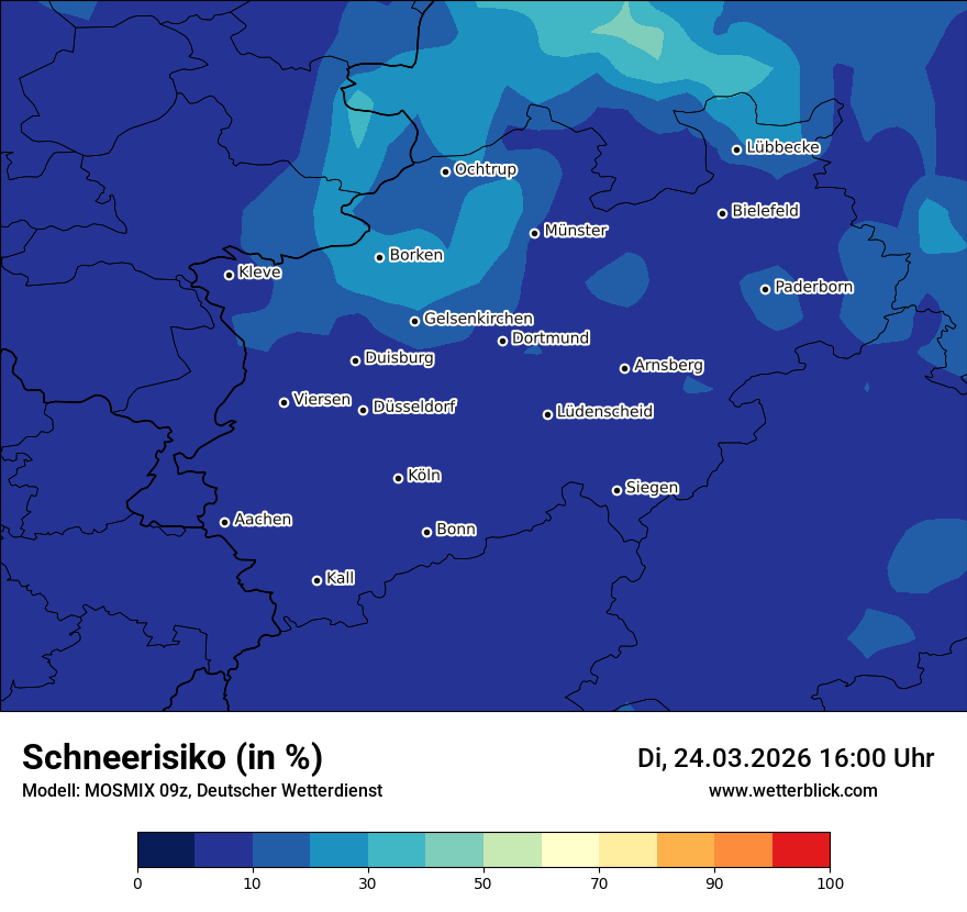 Modellkarte MOSMIX – schnee – nrw