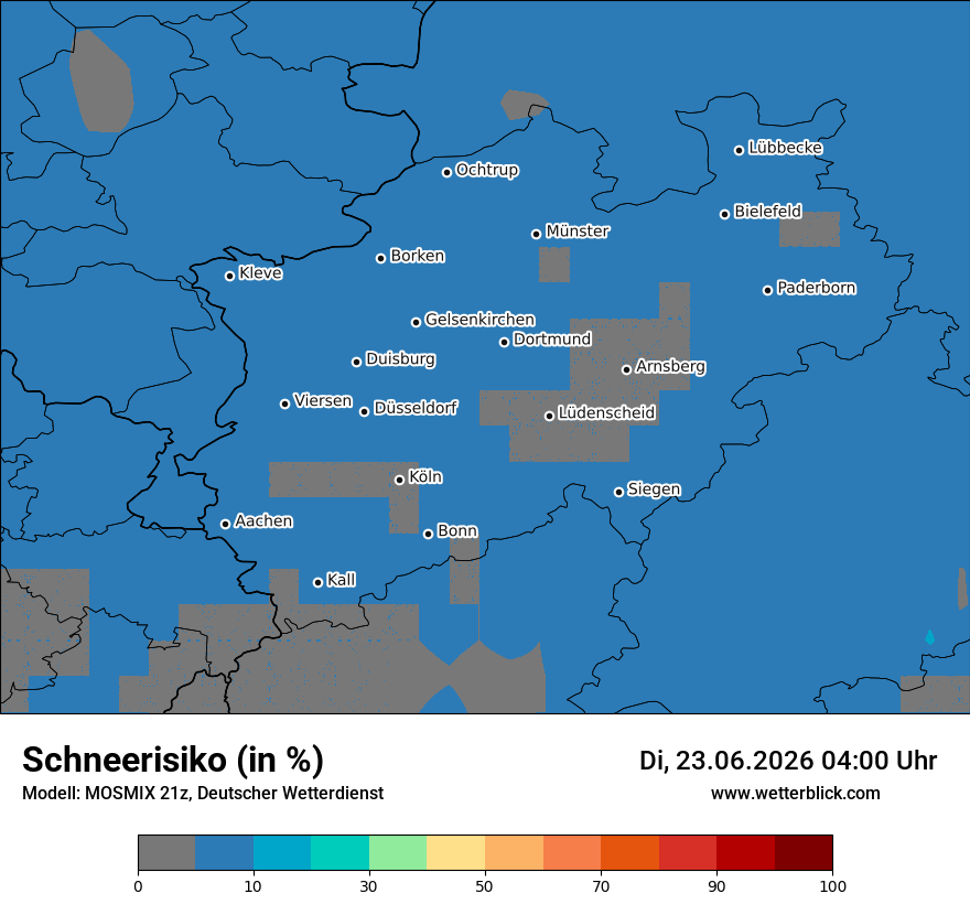 Modellkarte MOSMIX – schnee – nrw