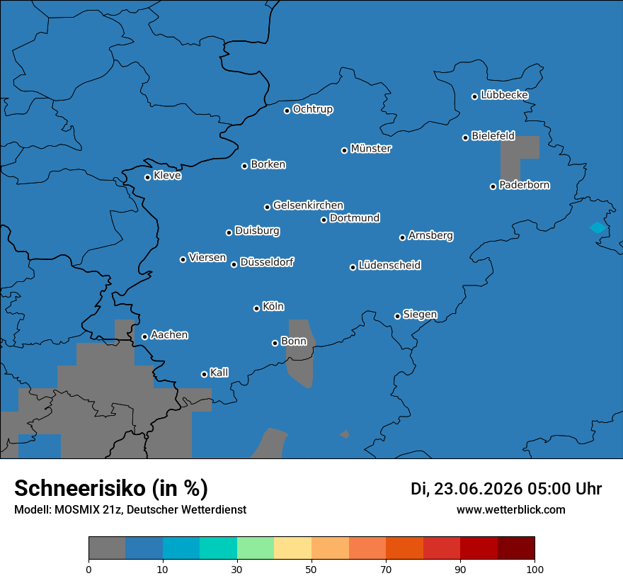 Modellkarte MOSMIX – schnee – nrw