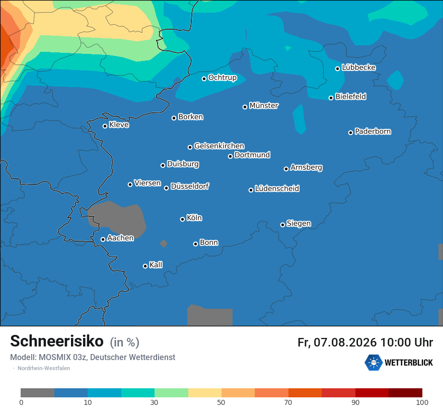 Modellkarte MOSMIX – schnee – nrw