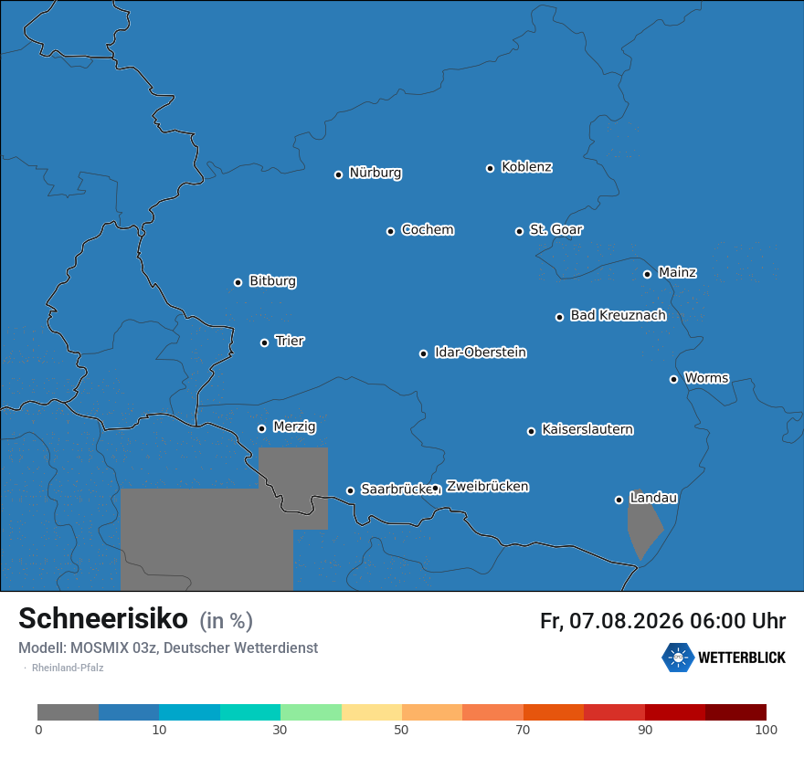 Modellkarte MOSMIX – schnee – rp