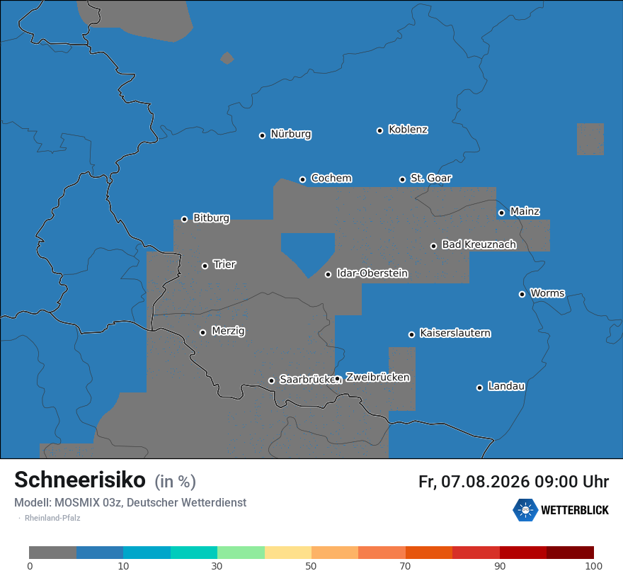 Modellkarte MOSMIX – schnee – rp