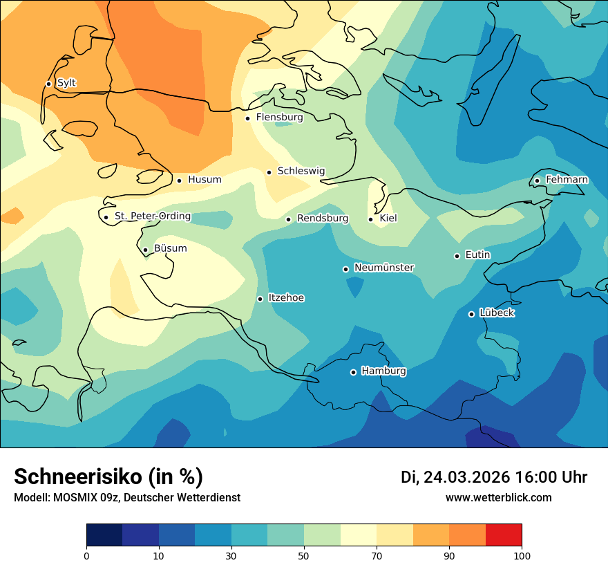 Modellkarte MOSMIX – schnee – sh