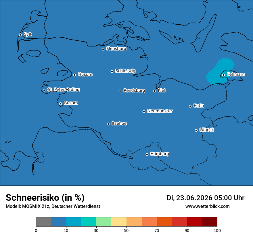 Modellkarte MOSMIX – schnee – sh