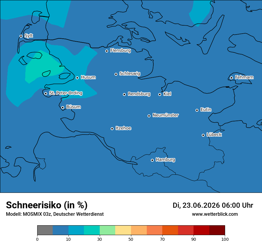 Modellkarte MOSMIX – schnee – sh
