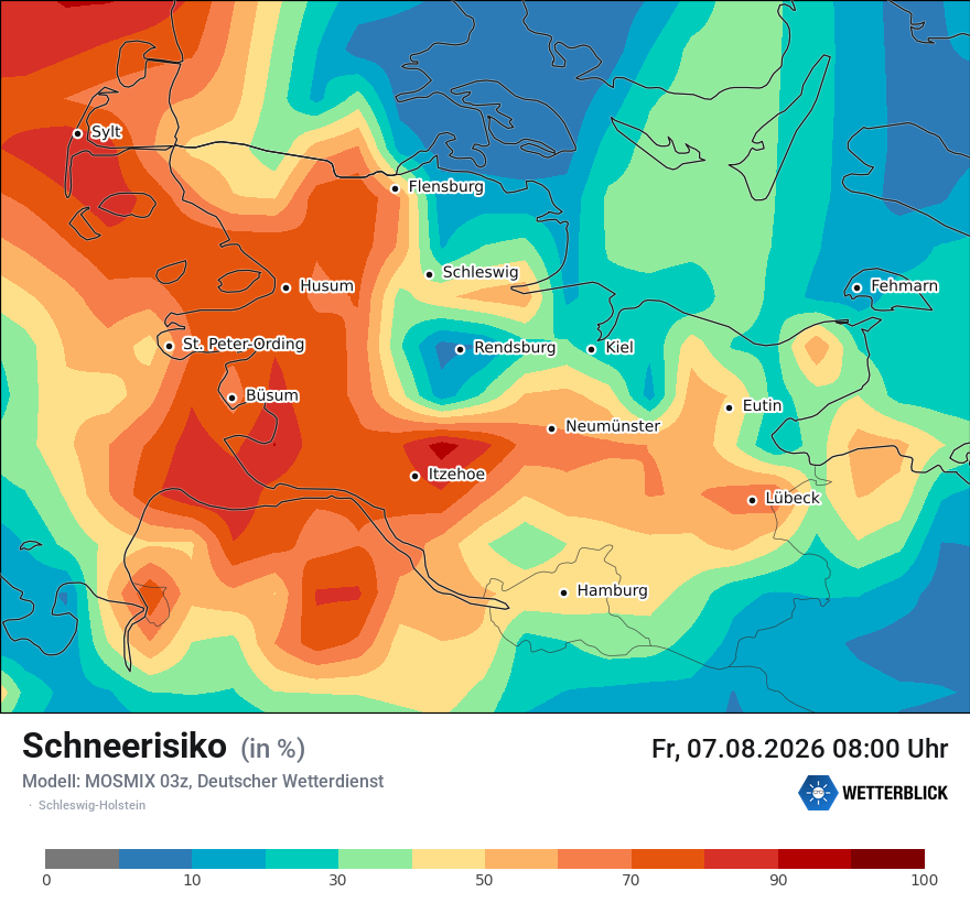 Modellkarte MOSMIX – schnee – sh
