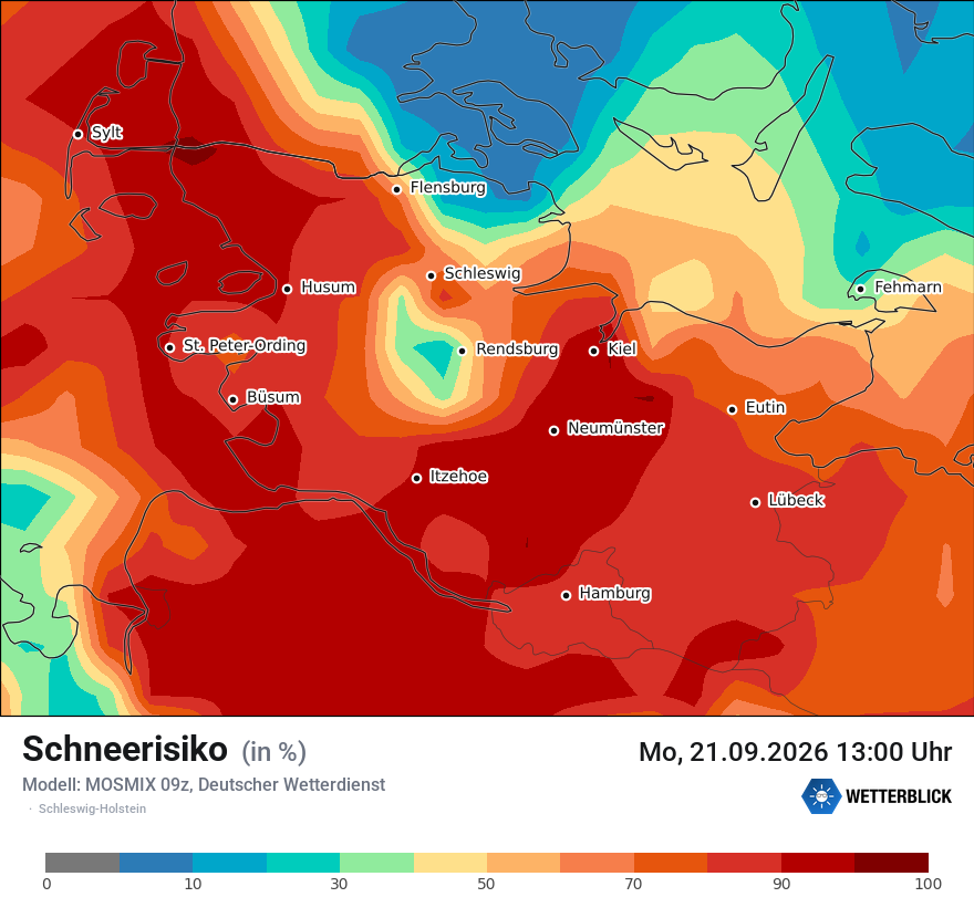 Modellkarte MOSMIX – schnee – sh