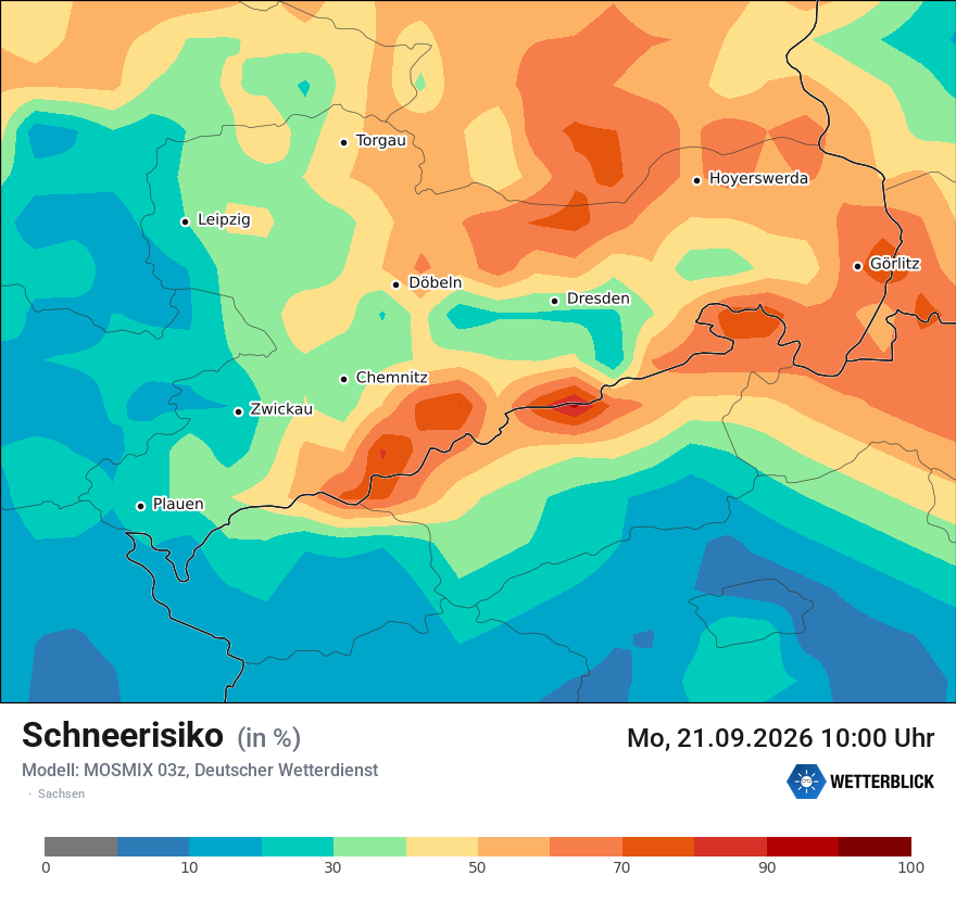 Modellkarte MOSMIX – schnee – sn