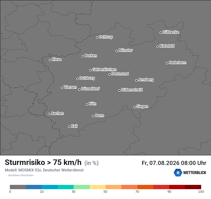 Modellkarte MOSMIX – sturm – nrw
