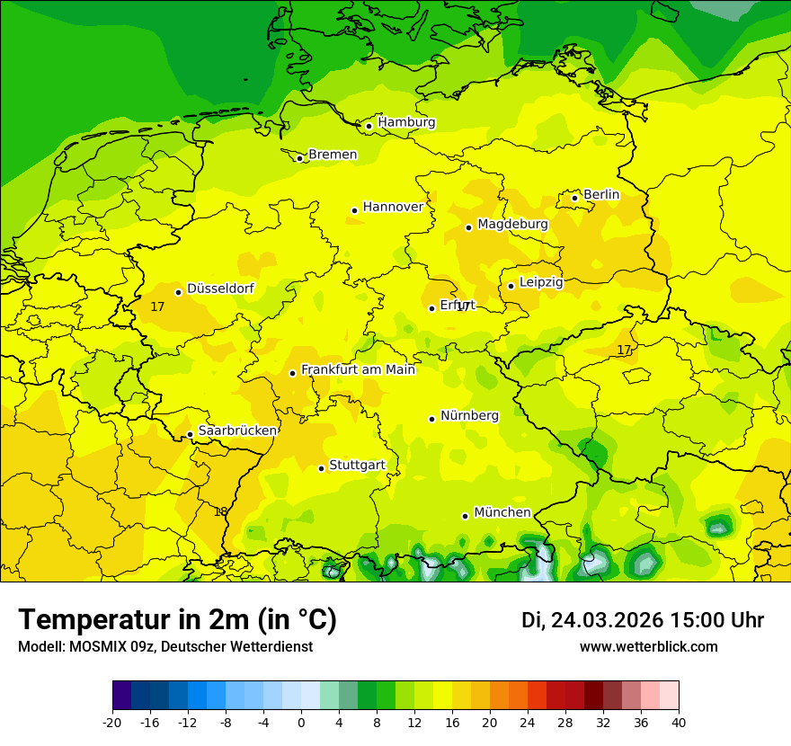 Modellkarte MOSMIX – t2m – deutschland