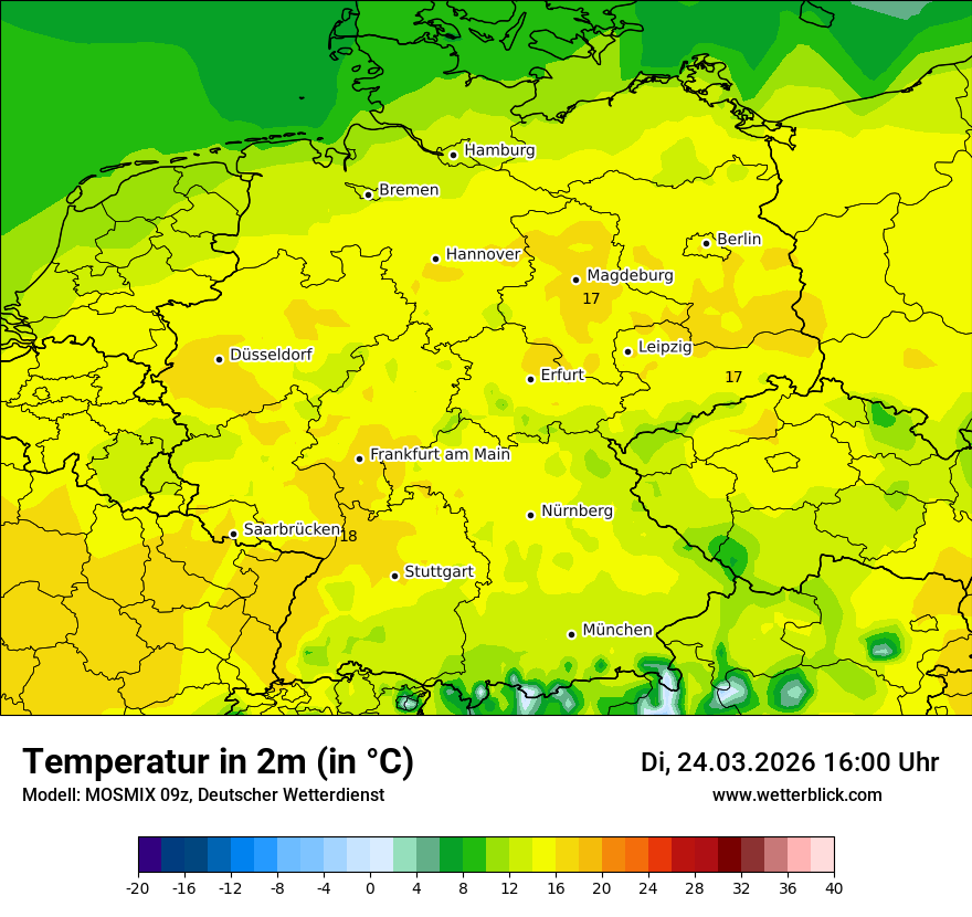 Modellkarte MOSMIX – t2m – deutschland