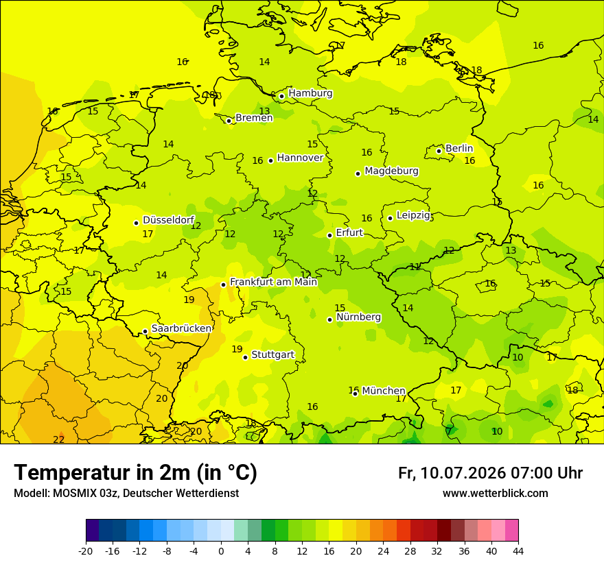 Modellkarte MOSMIX – t2m – deutschland