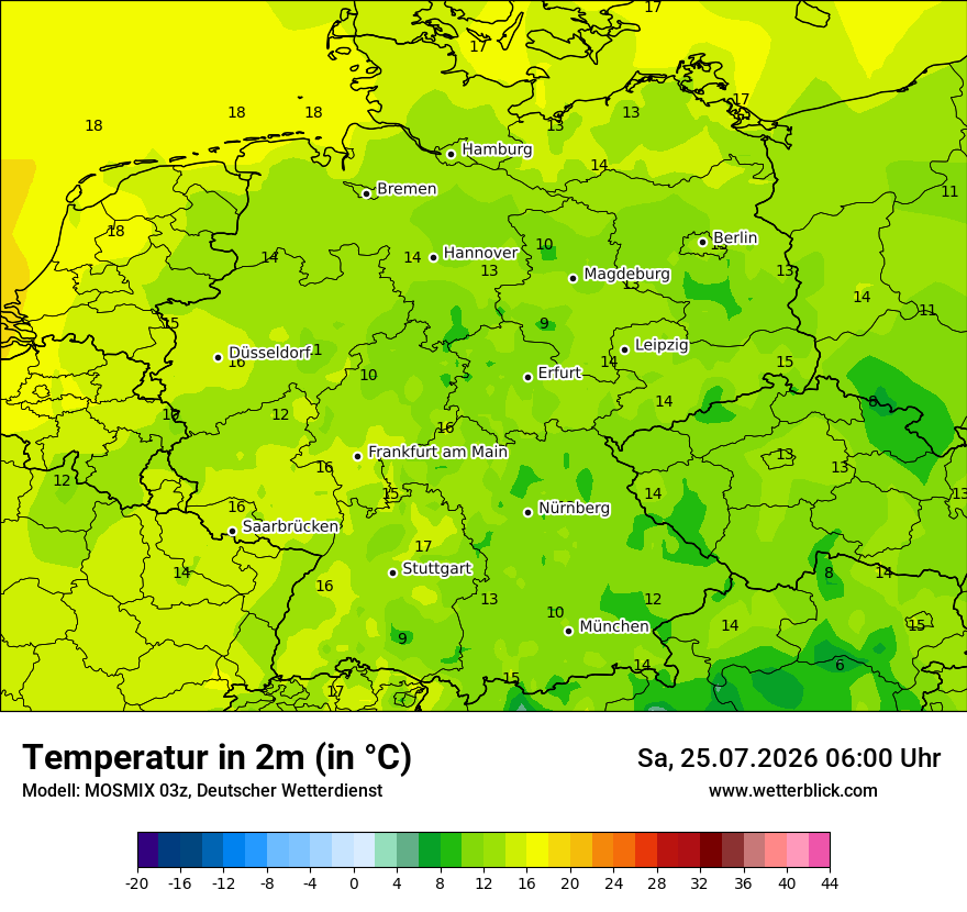 Modellkarte MOSMIX – t2m – deutschland