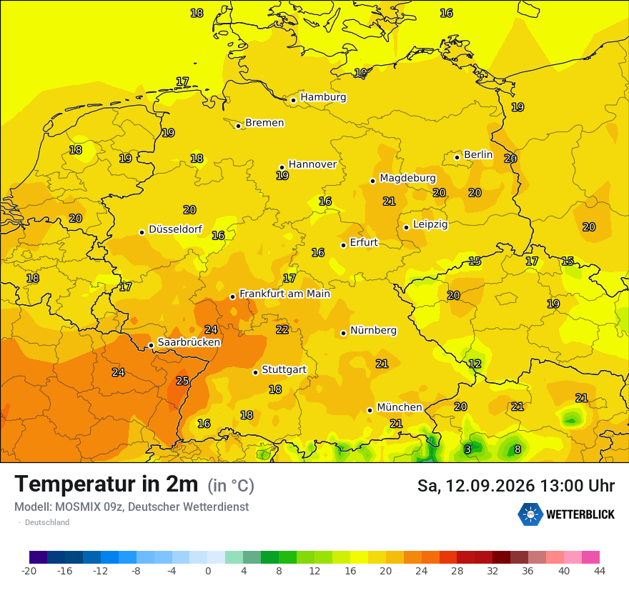 Modellkarte MOSMIX – t2m – deutschland