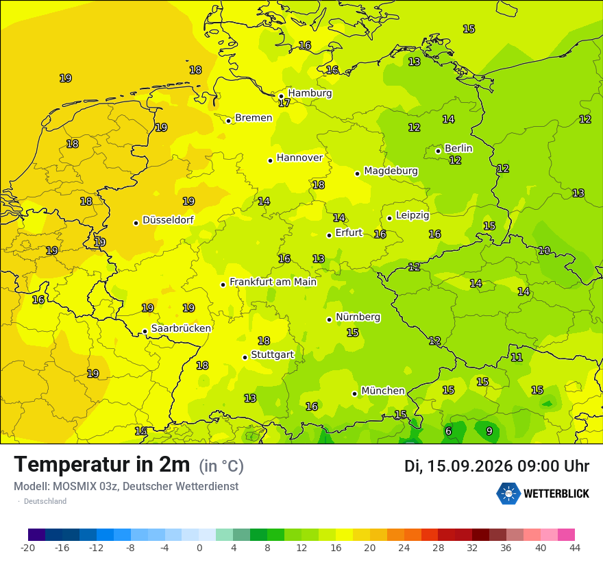 Modellkarte MOSMIX – t2m – deutschland