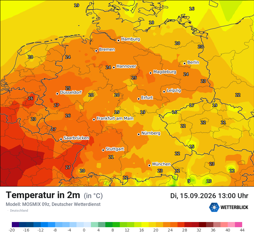 Modellkarte MOSMIX – t2m – deutschland