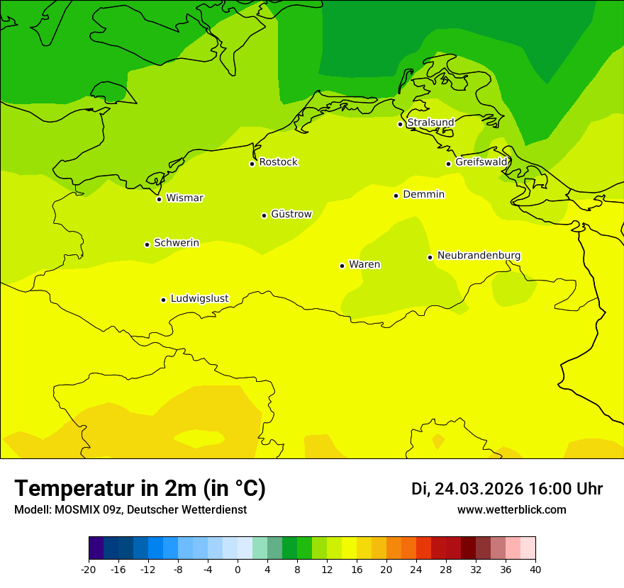 Modellkarte MOSMIX – t2m – mv