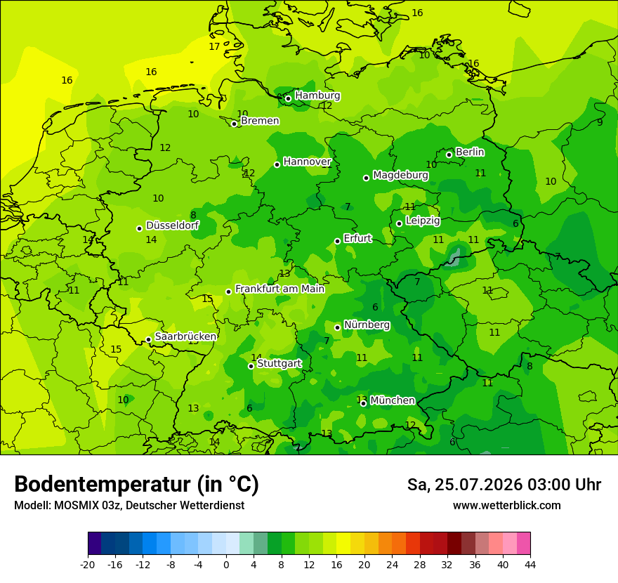 Modellkarte MOSMIX – t_g – deutschland