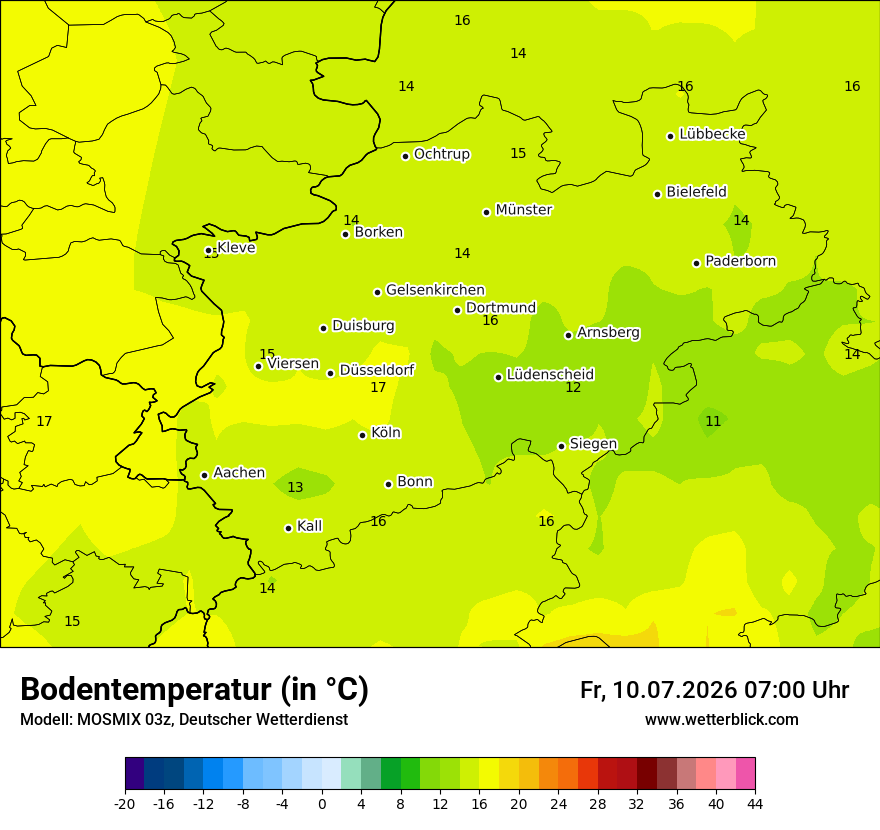 Modellkarte MOSMIX – t_g – nrw