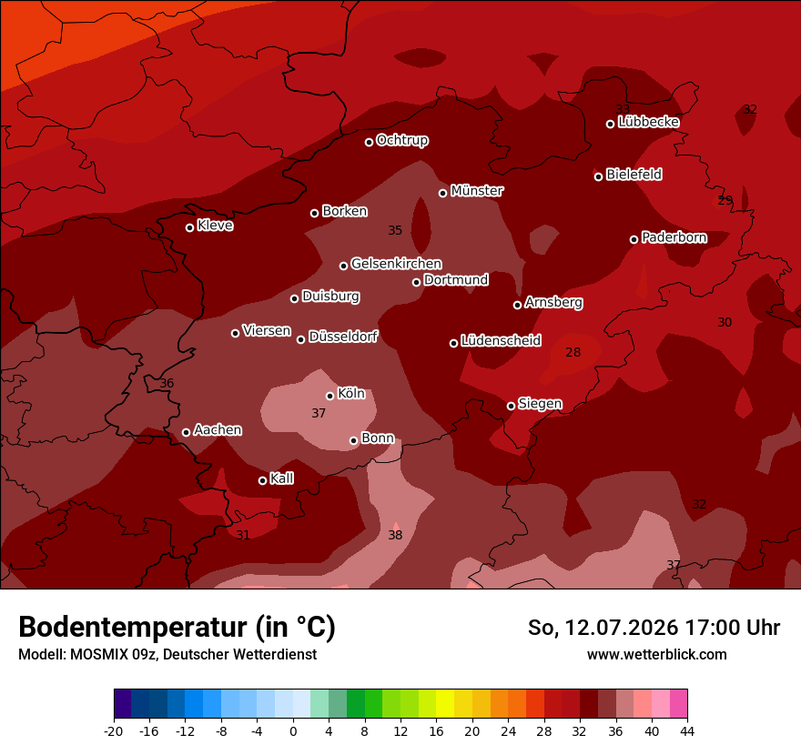 Modellkarte MOSMIX – t_g – nrw
