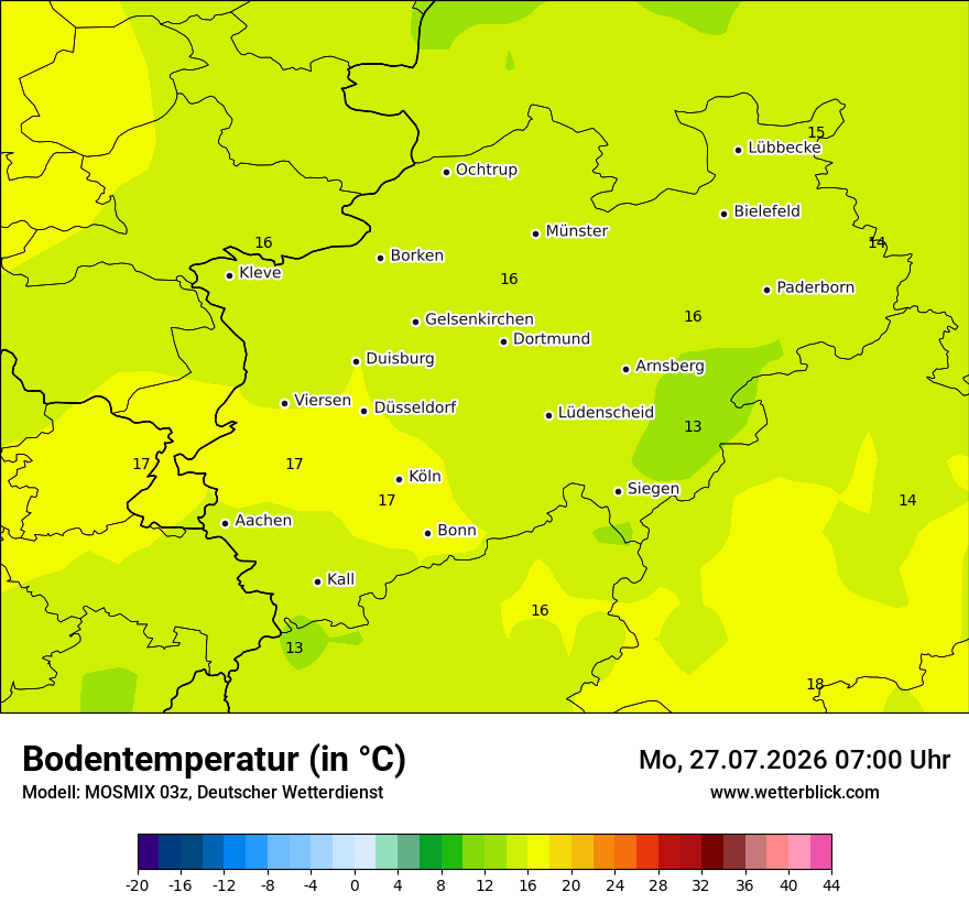 Modellkarte MOSMIX – t_g – nrw