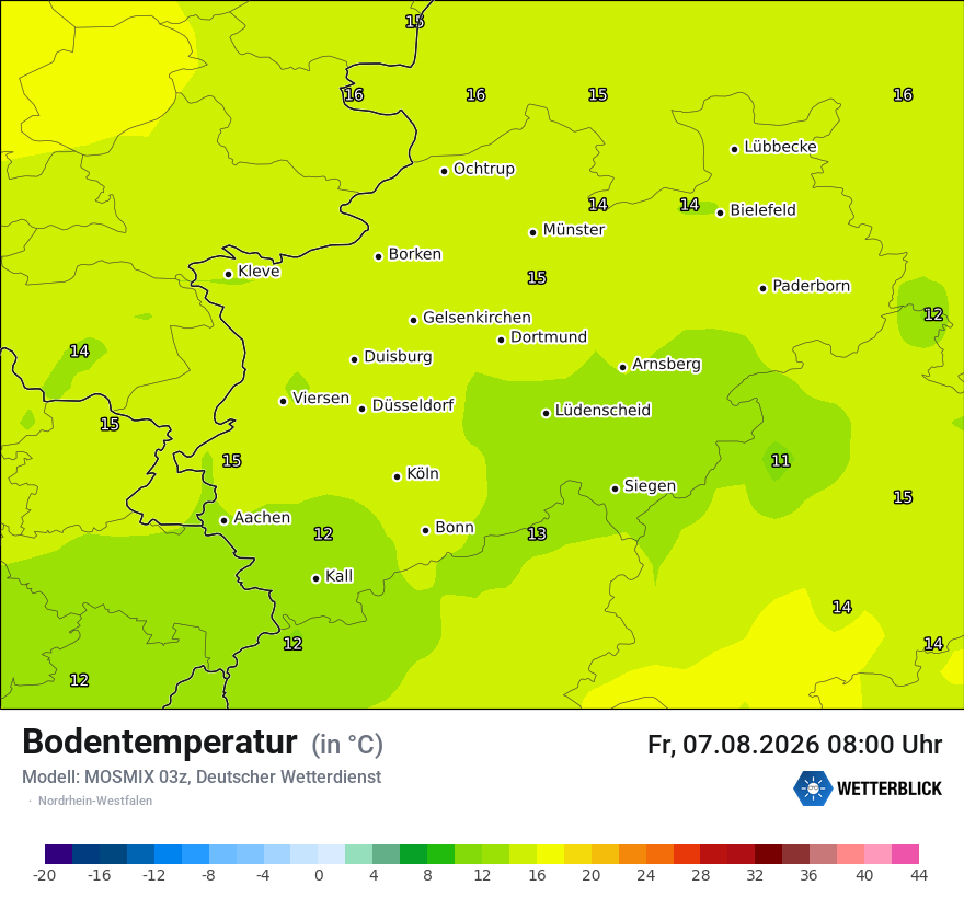 Modellkarte MOSMIX – t_g – nrw
