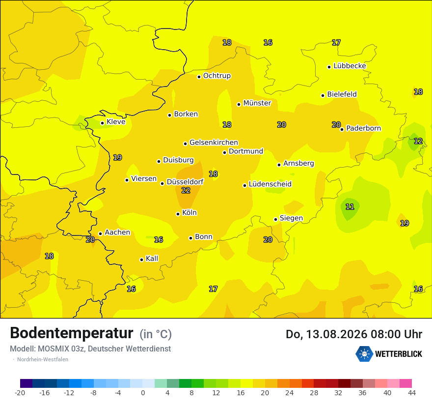 Modellkarte MOSMIX – t_g – nrw