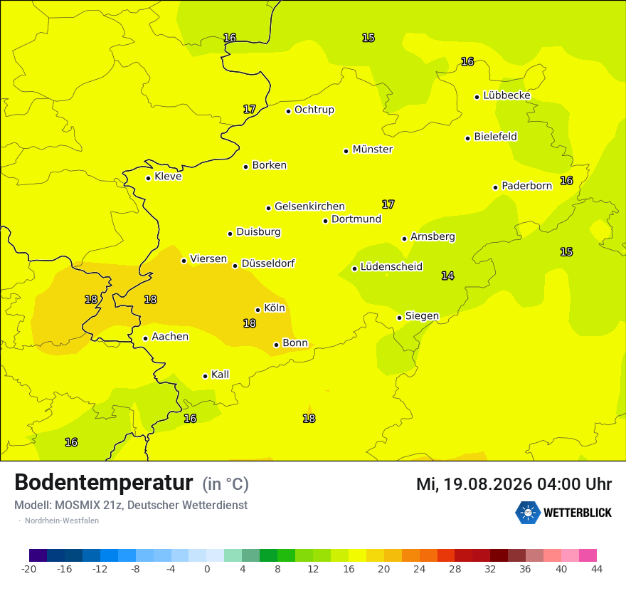 Modellkarte MOSMIX – t_g – nrw