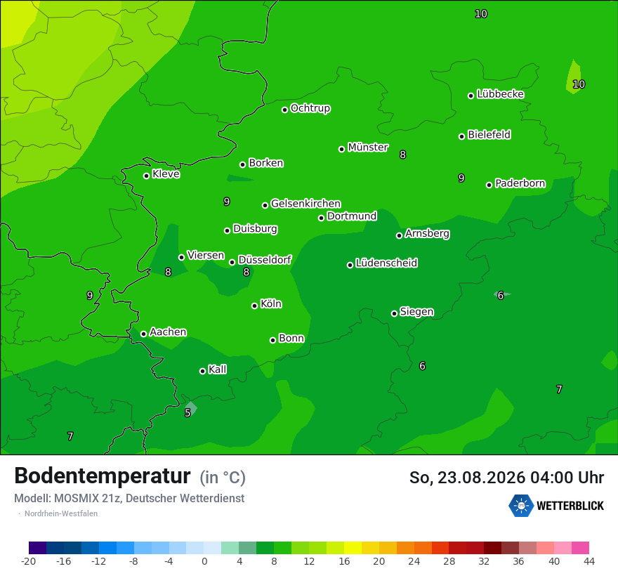 Modellkarte MOSMIX – t_g – nrw