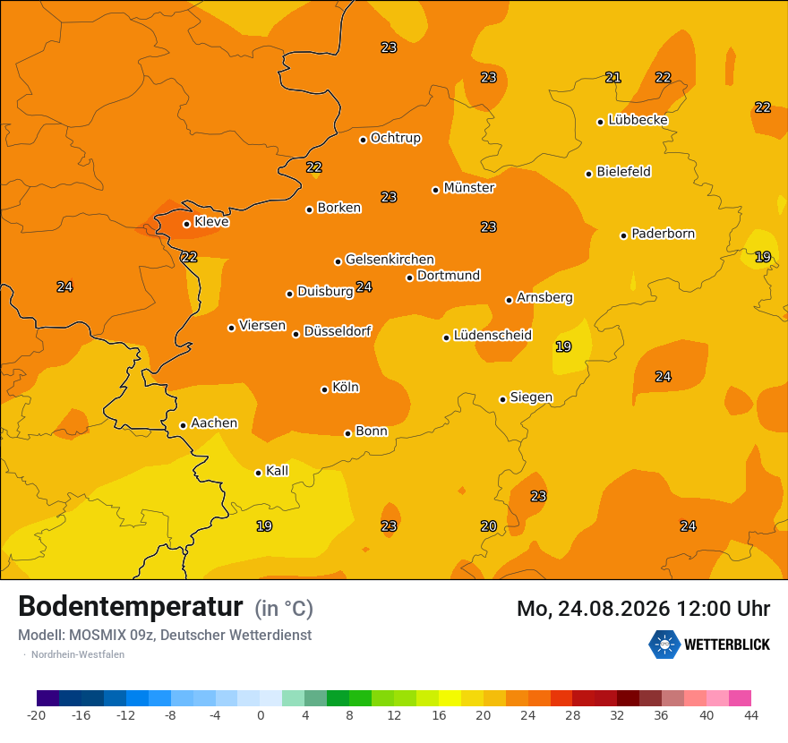 Modellkarte MOSMIX – t_g – nrw