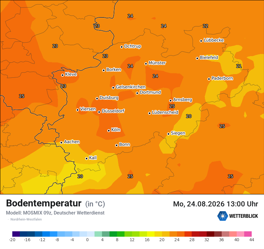 Modellkarte MOSMIX – t_g – nrw