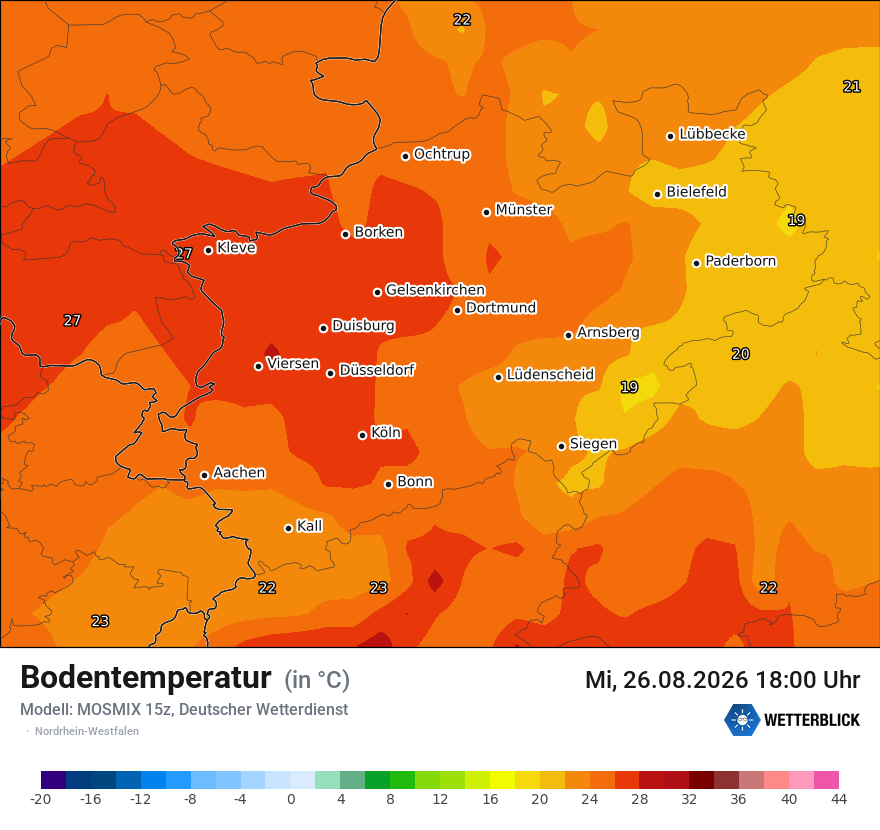 Modellkarte MOSMIX – t_g – nrw