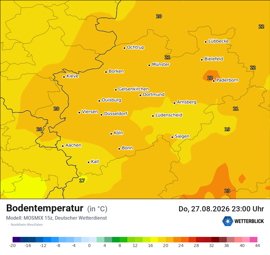 Modellkarte MOSMIX – t_g – nrw