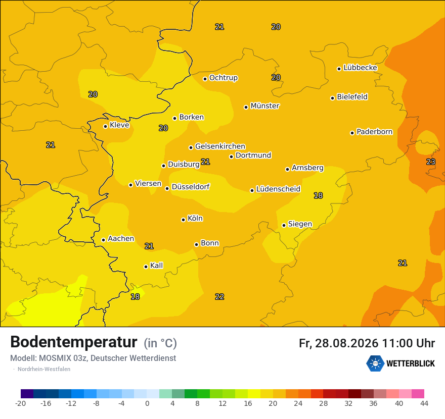 Modellkarte MOSMIX – t_g – nrw