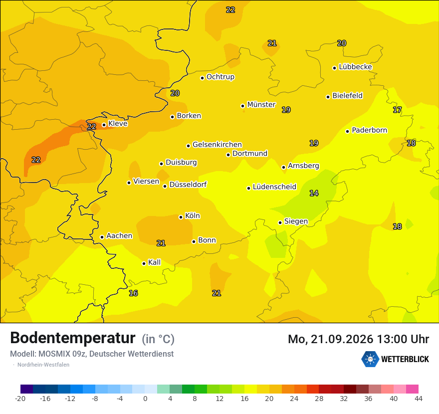 Modellkarte MOSMIX – t_g – nrw