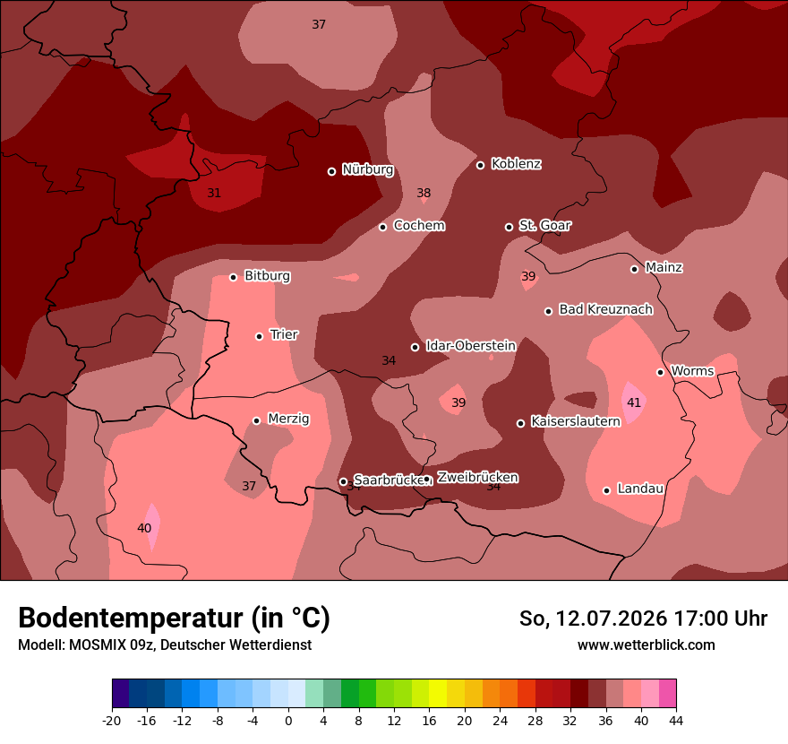 Modellkarte MOSMIX – t_g – rp