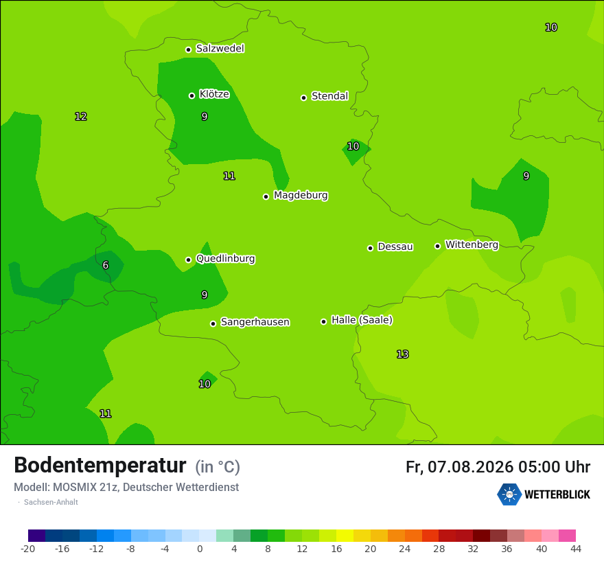Modellkarte MOSMIX – t_g – st