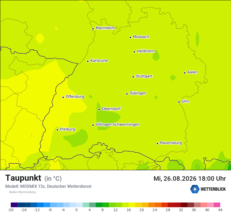Modellkarte MOSMIX – td – bw