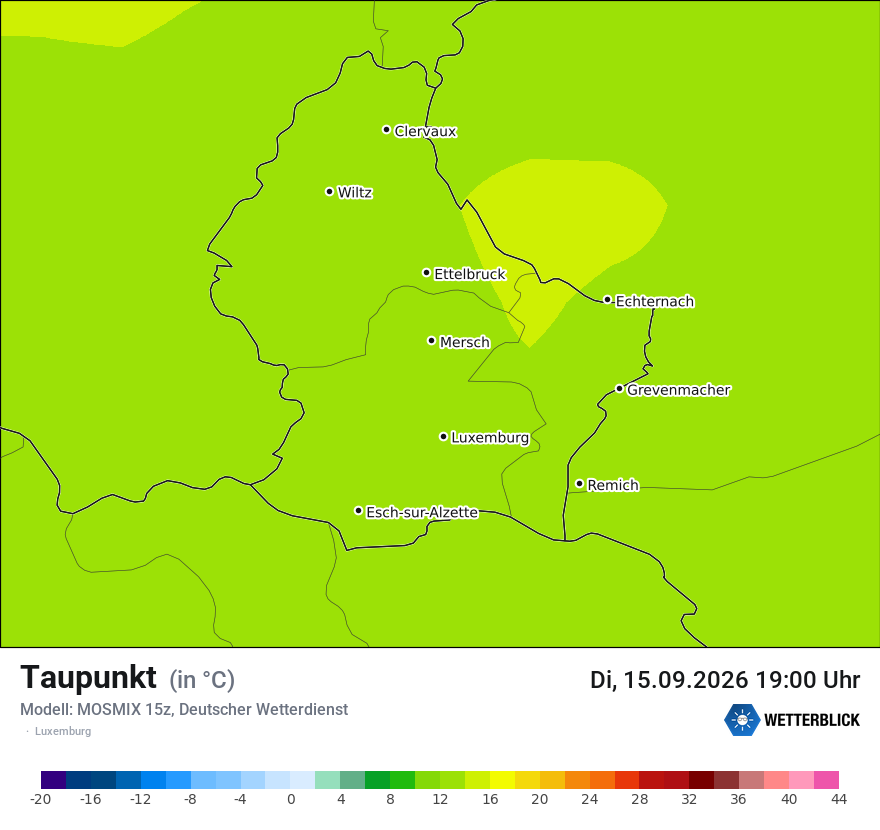 Modellkarte MOSMIX – td – luxemburg