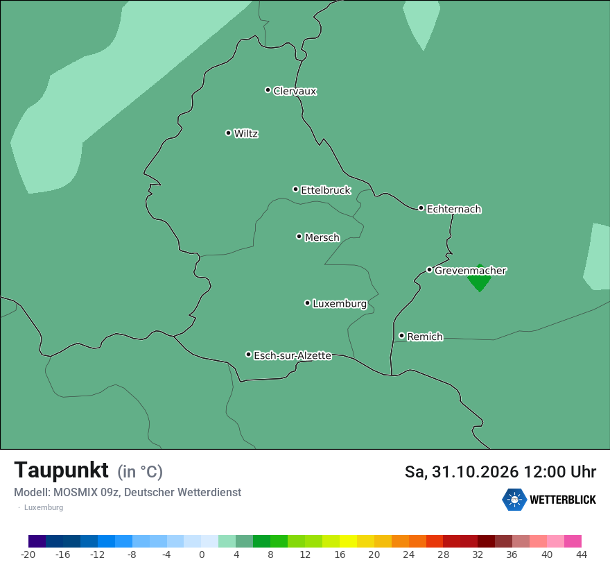 Modellkarte MOSMIX – td – luxemburg